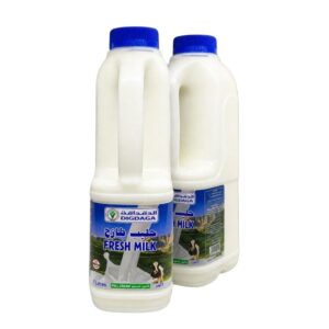 Bottles of Digdaga fresh cow milk